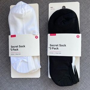 Two Women’s Lululemon Secret Socks - 3 pack (6 total)